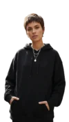 Oversize Siyah Hoodie