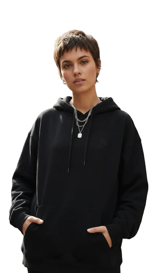 Oversize Siyah Hoodie