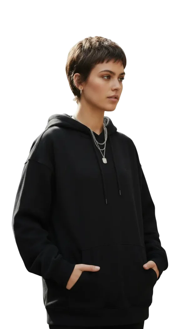 Oversize Siyah Hoodie